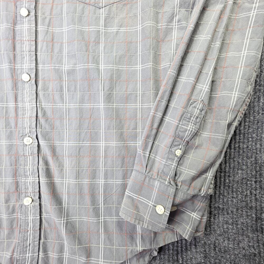 Penguin Munsingwear Shirt Mens XL Gray White Plaid Windowpane Preppy Casual VTG - Picture 5 of 11